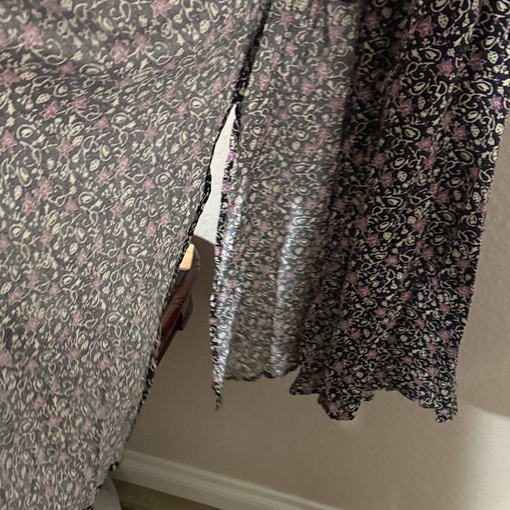 Marine Layer hemp emylyn Black Floral wrap Midi Dress pockets - Picture 6 of 15